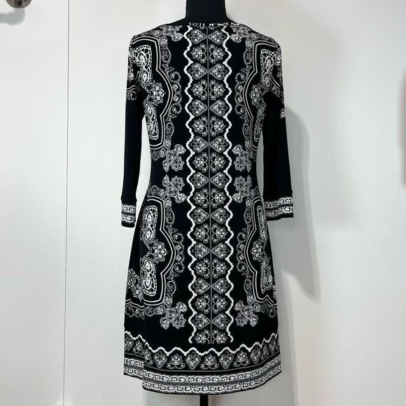 White House Black Market Keyhole Classic Sheath Dress Sz Small Women’s Black - Picture 4 of 10